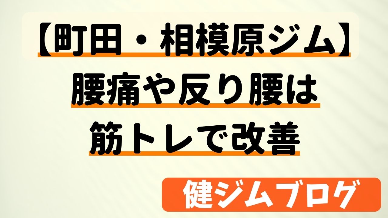 【町田・相模原ジム】腰痛や反り腰は筋トレで改善【評判】
